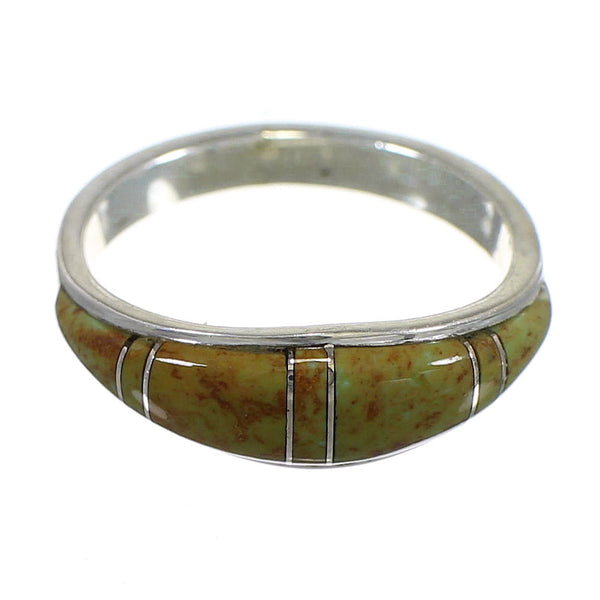 Southwestern Turquoise Sterling Silver Ring Size 7 QX84265